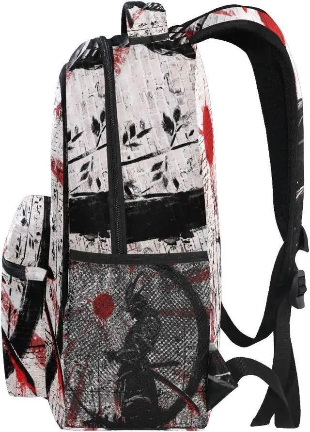 Alt view image 4 of 5 - Backpack Japanese Samurai School Shoulder Bag Large Waterproof Durable Bookbag Laptop Daypack for Students Teens Girls Boys Elementary