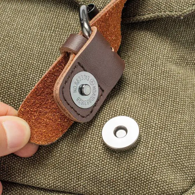 Alt view image 4 of 5 - Waterproof Waxed Canvas 15" Macbook pro/ 14'' Laptop Messenger Bag Men Business Vintage shoulder bag/Briefcase (Army Green-2)