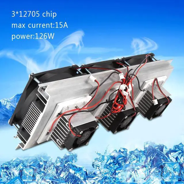 Alt view image 5 of 5 - Oumefar Thermoelectric Cooler, Semiconductor Refrigeration Cooling Device Thermoelectric Cooler, 15A Threecore 3 * TEC112705 Chip