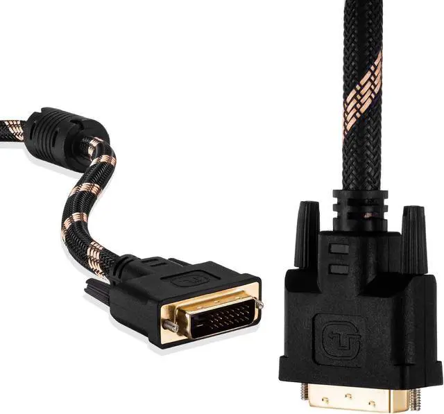 Alt view image 3 of 5 - Dvi to Dvi Cable 65Ft,Nylon Braided DVI-D 24+1 Dual Link Male to Male Digital Video Cable Gold Plated with Ferrite Core Support 2560x1600 for Gaming, DVD, Laptop, HDTV and Projector (65Ft/20M)