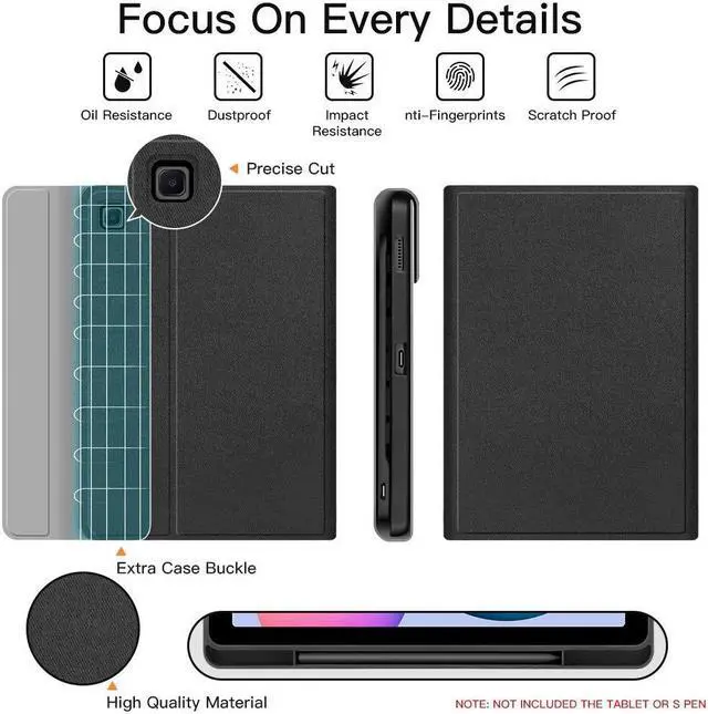 Alt view image 5 of 5 - JUQITECH Backlit Keyboard Case for Samsung Galaxy Tab S6 Lite 10.4" 2024/2022/2020, Galaxy Tab S6 Lite SM-P620/P625/P610/P613/P615/P619 Tablet Cover Case with Wireless Keyboard S Pen Holder, Black