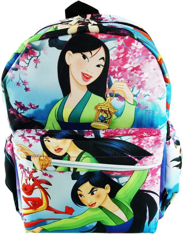 Main image of Disney Princess Mulan Deluxe Oversize Print Large 16" Backpack with Laptop Compartment - A19733