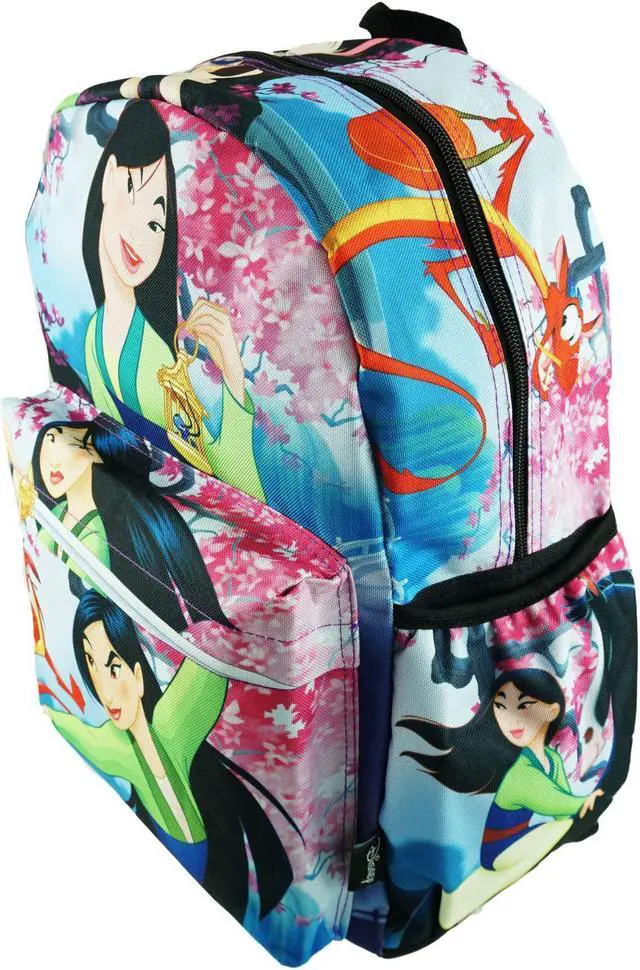 Alt view image 3 of 5 - Disney Princess Mulan Deluxe Oversize Print Large 16" Backpack with Laptop Compartment - A19733