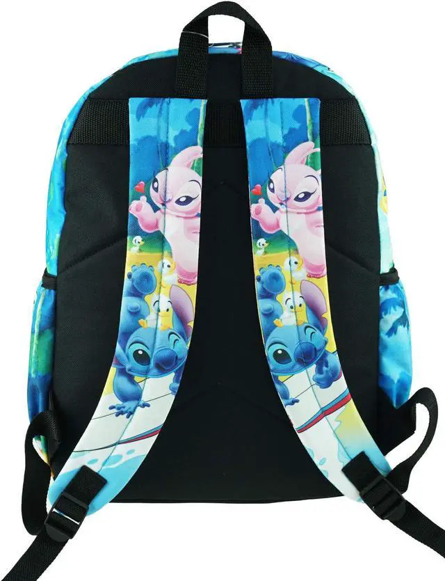Alt view image 4 of 5 - Lilo And Stitch Deluxe Oversize Print Large 16" Backpack with Laptop Compartment - A19563 Multi-color