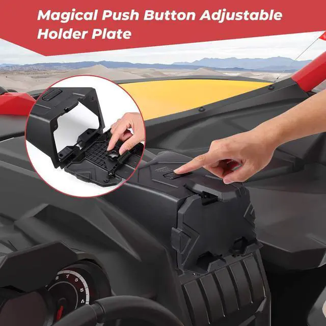 Alt view image 2 of 5 - KEMIMOTO X3 Electric Device Tablet Holder, GPS Mount Storage Box Compatible with 2017-2025 Can Am Maverick X3 All Models, Replace OEM #715002874