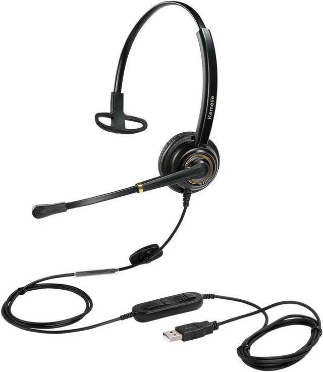 Main image of USB Headset with Microphone Noise Cancelling for PC, Computer Laptop Headphone with Mic In-Line Control for Office Softphones Teams Business Skype Zoom Conference Calls Online Course Voice Recognition