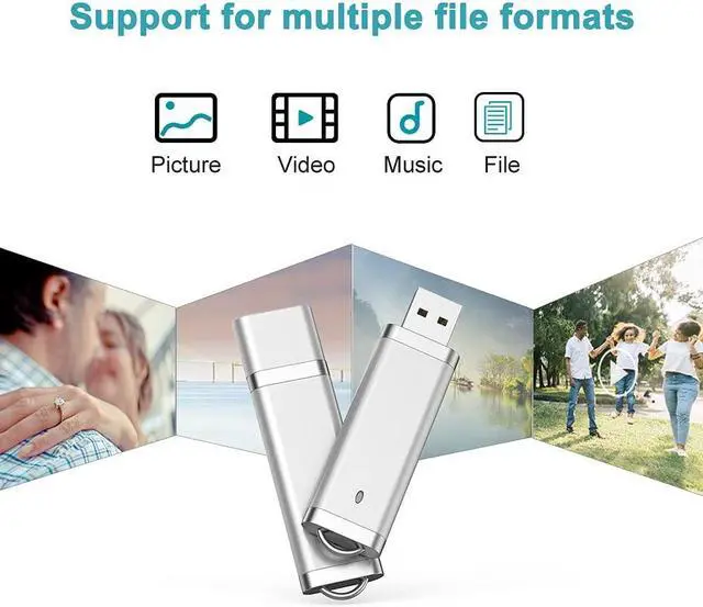 Alt view image 3 of 5 - KEXIN 10 Pack 32 GB Flash Drive 32GB USB Flash Drive Thumb Drive USB2.0 Metal Pen Shape Memory Stick Silver 10 Pack
