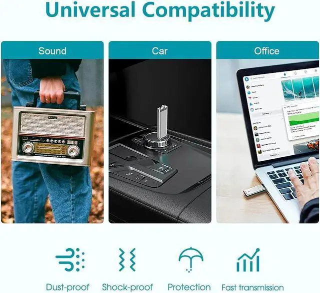 Alt view image 5 of 5 - KEXIN 10 Pack 32 GB Flash Drive 32GB USB Flash Drive Thumb Drive USB2.0 Metal Pen Shape Memory Stick Silver 10 Pack