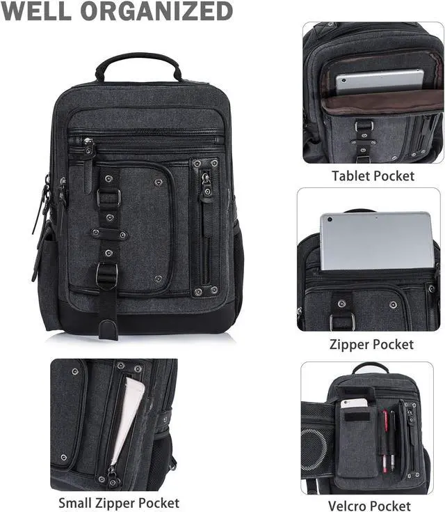 Alt view image 5 of 5 - Schkleier Messenger Bag for Men Canvas Sling Bag Crossbody Backpack Laptop Shoulder Bag Hiking Daypacks Casual Tactical