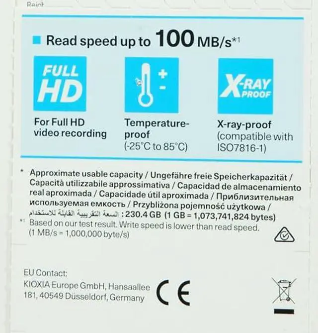 Alt view image 4 of 4 - Kioxia 256GB Exceria SD Memory Card SDXC UHS-I U1 Class 10 Read 100MB/s LNEX1L256GG4