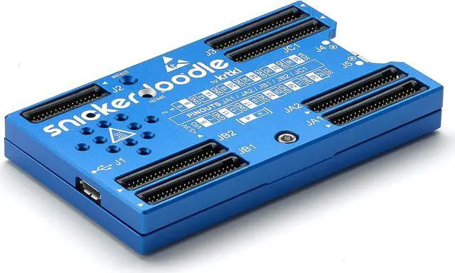 Alt view image 2 of 4 - krtkl cookieJar snickerdoodle Enclosure  Machined Aluminum Enclosure for Connectors Up snickerdoodle, Laser Engraved, Blue Anodized