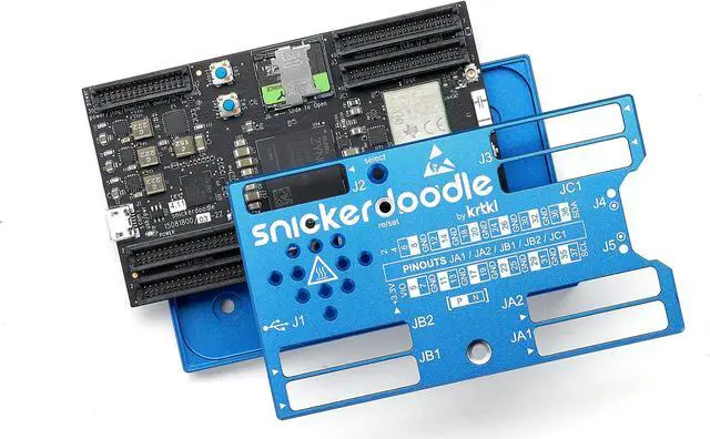 Alt view image 4 of 4 - krtkl cookieJar snickerdoodle Enclosure  Machined Aluminum Enclosure for Connectors Up snickerdoodle, Laser Engraved, Blue Anodized