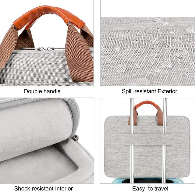 Alt view image 5 of 5 - Lacdo 360° Protective Laptop Shoulder Bag for 13 inch New MacBook Air M4 A3240 2025, M3 A3113, M2 A2681, M1 A2337 A2179 A1932 2024-2018 | 13 inch MacBook Pro M2 M1 A2338 A2251 A2289 Computer Bag, Gray