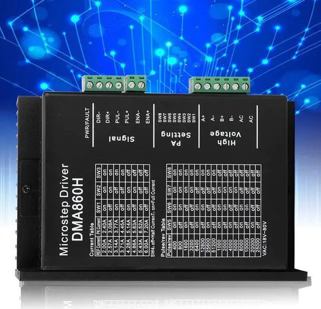 Alt view image 4 of 5 - CNC Stepper Motor Driver, 1880VAC Stepper Motor Driver, Stepper Motor Accessories Good Performance DMA860H for Stepper Motor