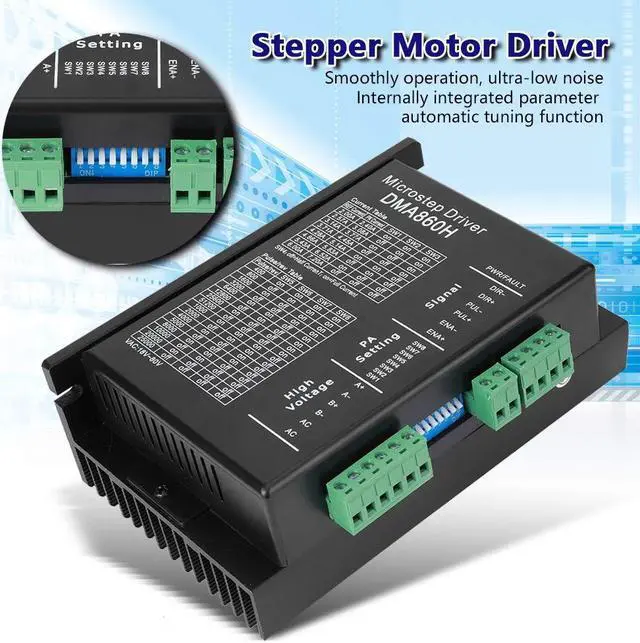 Alt view image 3 of 5 - CNC Stepper Motor Driver, 1880VAC Stepper Motor Driver, Stepper Motor Accessories Good Performance DMA860H for Stepper Motor