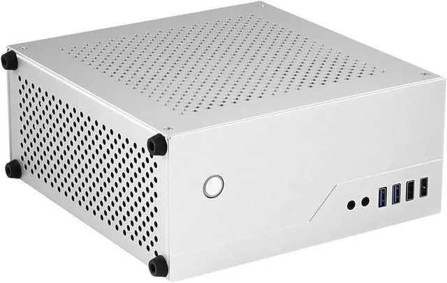 Alt view image 4 of 5 - Goodisory SR01 Aluminium Mini-ITX HTPC Soft Router Computer Case Support 6 COM Port (Sliver)