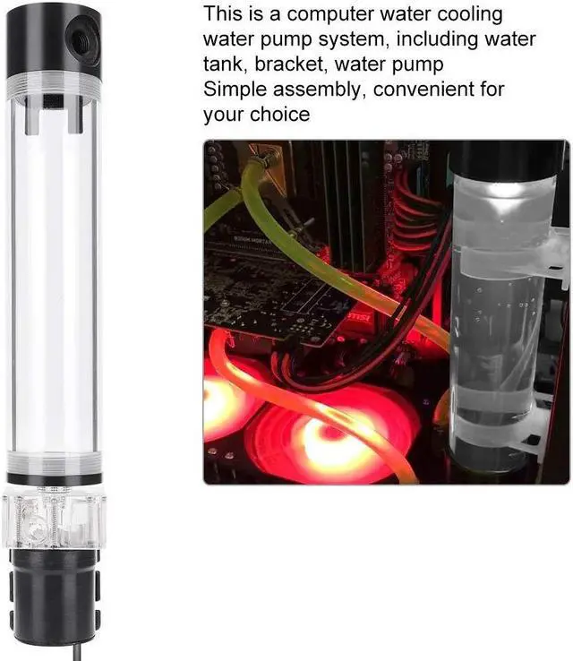 Alt view image 3 of 5 - DIY Water Cooling Tank CPU Cooling Cylinder Pump System Leakproof Insulating Water Cooling Tank for Computer PC