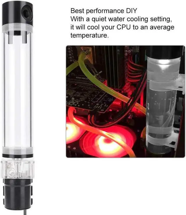 Alt view image 5 of 5 - DIY Water Cooling Tank CPU Cooling Cylinder Pump System Leakproof Insulating Water Cooling Tank for Computer PC