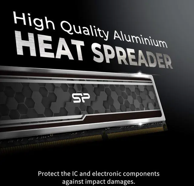 Alt view image 2 of 5 - Silicon Power Value Gaming DDR4 RAM 16GB (2x8GB) 3200MHz (PC4 25600) CL16 1.35V Desktop Memory Module with Heatsink Camouflage Grey SP016GXLZU320BDAJ5