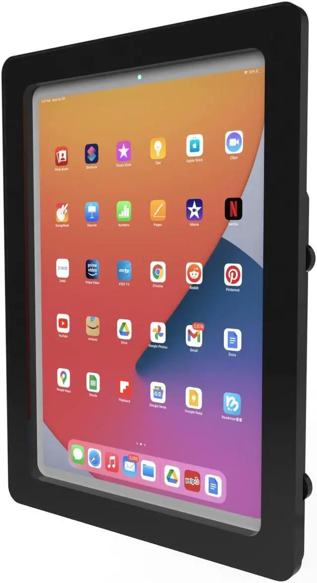 Alt view image 2 of 5 - TABcare Anti-Theft Acrylic VESA Enclosure for Apple iPad Air 4 5 10.9" with Free Wall Mount Kit & 90-Degree Angle USB C Charge Cable (iPad AIr 4/5 10.9", Black)