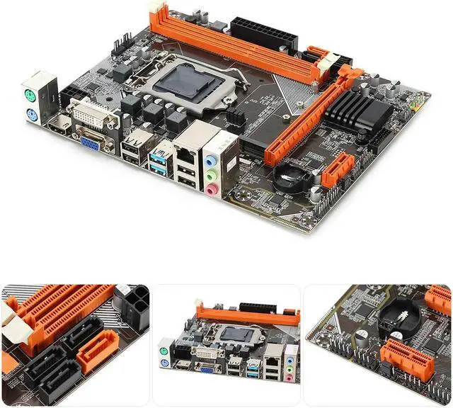 Alt view image 2 of 5 - M ATX Desktop Motherboard for Intel B75, NVME&NGFF Dual Mode M.2 High-Speed Hard Disk/CPU for LGA 1155Pin/2X DDR3 1600/1333/1066 MHZ/1X PCI EX16 Graphics Card Slot Motherboard