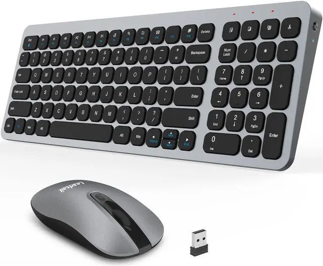 Main image of LeadsaiL Wireless Keyboard and Mouse Combo, Wireless USB Mouse and Computer Keyboard Set, Compact and Silent for Windows Laptop, Desktop, PC
