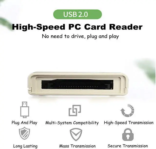 Alt view image 2 of 5 - Thincol USB 2.0 PCMCIA Card Reader Adapter, USB2.0 to 68 Pin ATA PCMCIA Memory Card Reader,PC Card/ATA Memory Card Reader for Win ME/2000/7/VISTA/XP