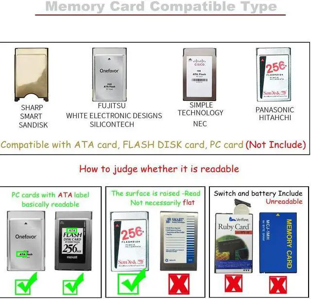 Alt view image 4 of 5 - Thincol USB 2.0 PCMCIA Card Reader Adapter, USB2.0 to 68 Pin ATA PCMCIA Memory Card Reader,PC Card/ATA Memory Card Reader for Win ME/2000/7/VISTA/XP