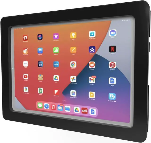 Alt view image 4 of 5 - TABcare Anti-Theft Acrylic VESA Enclosure for Apple iPad Air 4 5 10.9" with Free Wall Mount Kit & 90-Degree Angle USB C Charge Cable (iPad AIr 4/5 10.9", Black)