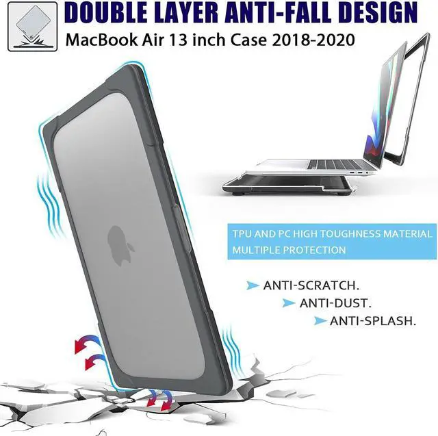 Alt view image 5 of 5 - Mektorn for MacBook Pro 16 inch Case 2020 2019 A2141 Heavy Duty Dual Layer Shockproof Bumper Hard Case Cover New Pro 16 with Touch Bar & Touch ID, Gray