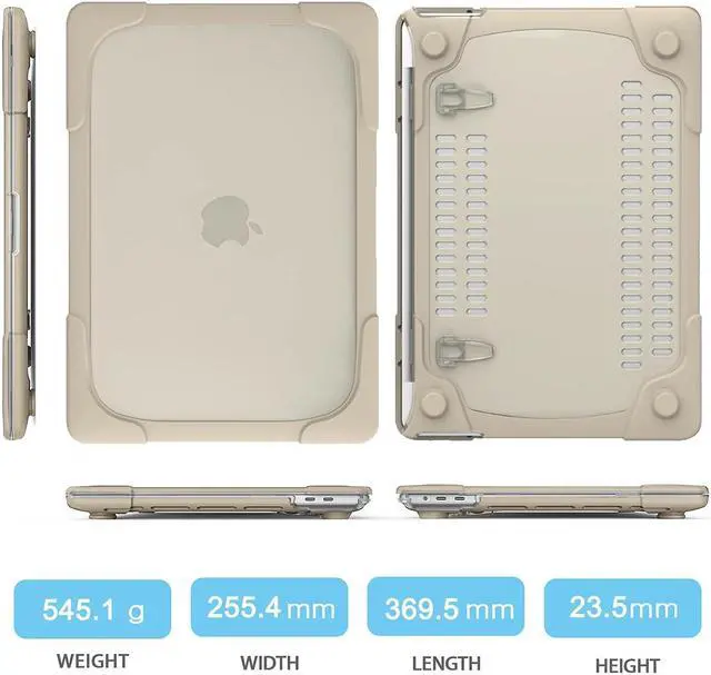 Alt view image 2 of 5 - Mektron for MacBook 16 inch Pro Case 2020 2019, Heavy Duty Dual Layer Hard Case Cover with TPU+PC Bumper for MacBook Pro 16 inch Cover A2141, Khaki