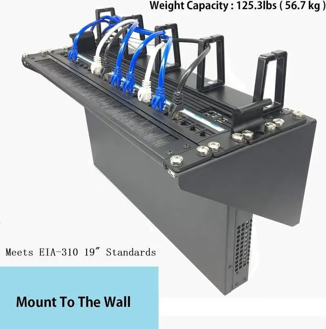Alt view image 2 of 5 - JINGCHENGMEI 19 Inch 4U Heavy Duty Vertical Wall Mountable Rack and 125 lb Wall Mountable Server Rack ((MFT-HVWRF4U)