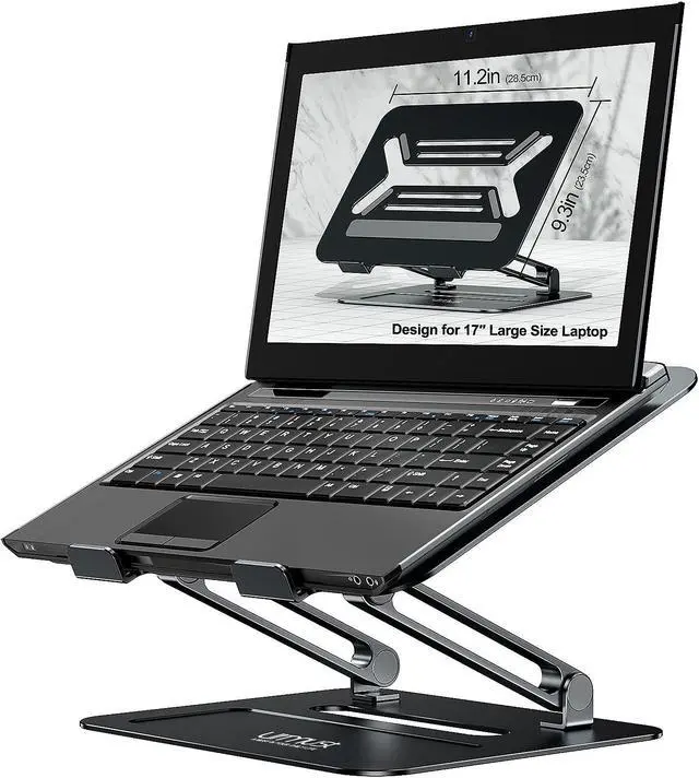 Main image of Urmust Adjustable Laptop Stand for Desk Aluminum Computer Stand for Laptop Riser Holder Notebook Stand Compatible with MacBook Air Pro Ultrabook All Laptops 11-17 inch (Black)