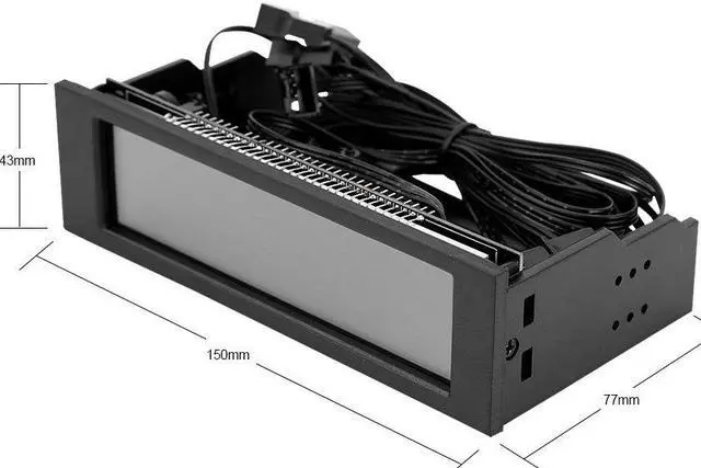 Alt view image 4 of 5 - V BESTLIFE Fan Speed Controller PC Computer Fan Controller CPU Temperature Sensor Computer Cooling Drive Bay Front LCD Panel