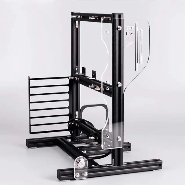 Main image of V BESTLIFE DIY Self Assembly ATX/M ATX/ITX Motherboard Open Chassis Vertical Overclocking Open Aluminum Computer Case Frame Chassis Rack (Black)