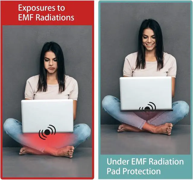Alt view image 2 of 5 - EMF Laptop Pad Protection, NEWBEAU Radiation Computer Pad Blocking, Heat Shielding Laptop Pad Protect Our Body from EMF, Radiation, Fits Laptops, Notebooks, Tablets12IN * 16IN