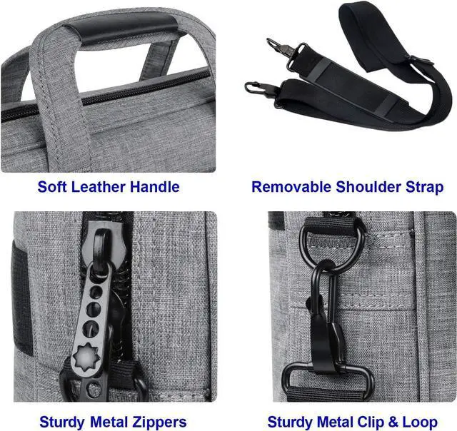 Alt view image 4 of 5 - Taygeer Laptop Bag for Men, Water Resistant Crossbody Messenger Shoulder Bag for Business, Professional Premium Office Briefcase, Portable 15.6 Inch Carry On Laptop Case for Notebook/Computer, Grey