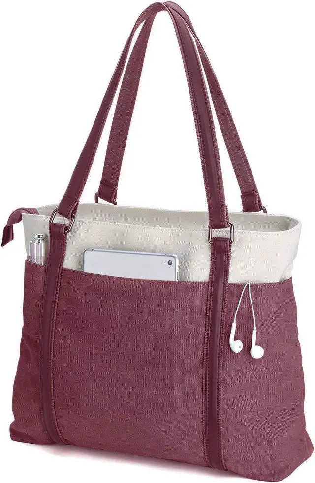 Main image of Women's Work Bag with Laptop Compartment Zipper Pockets Teacher Totes Purse