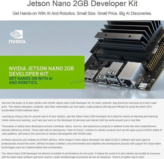 Alt view image 4 of 5 - Jetson Nano 2GB Developer Accessories Kit for Small Powerful Computer AI Development Board with 7 inch IPS Touch HDMI Screen LCD Display Micro Card 64GB USB WiFi 8MP Camera Module @XYGStudy (AcceC)