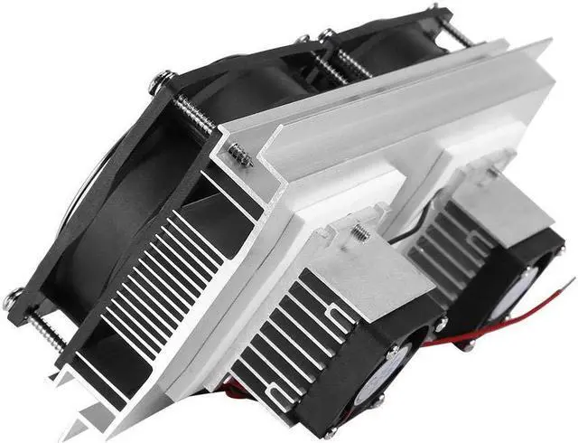 Alt view image 5 of 5 - Oumefar Dual-core Thermoelectric Peltier Cooling System Semiconductor Refrigeration Cooler Kit with Power for Plate Cooling Pet Bed Cooling etc