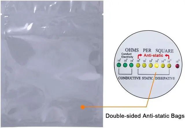 Alt view image 4 of 5 - 20Pcs Super Large Open Top Antistatic Bags 15.75x23.62in ESD Shielding Bags with 20Pcs Stickers