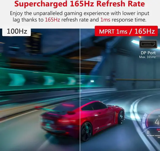Alt view image 2 of 5 - Z-Edge 32 inch Curved Gaming Monitor, 16:9 QHD 2K 2560x1440 165/144Hz 1ms Frameless LED Gaming Monitor, AMD Freesync Premium Display Port HDMI Built-in Speakers