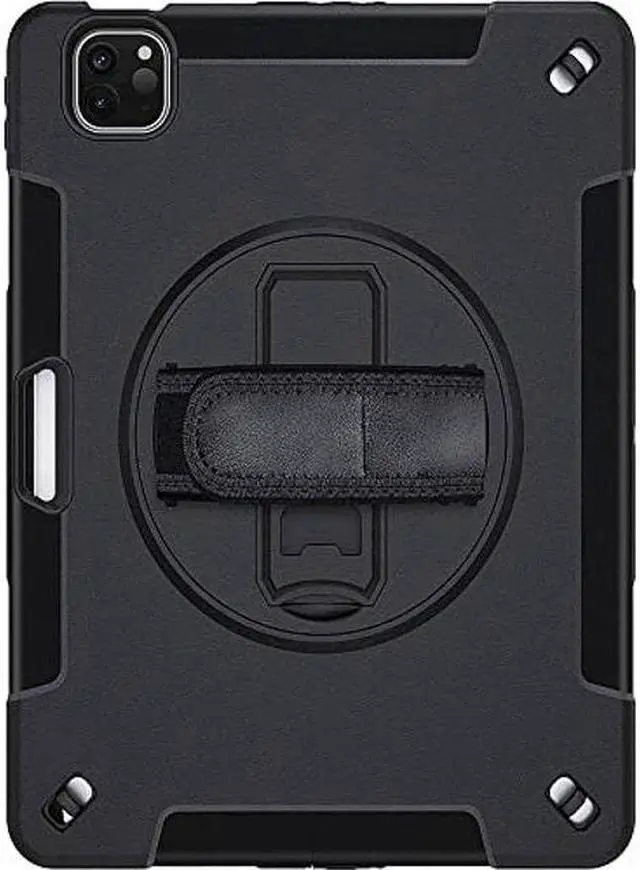 Main image of SaharaCase Protection Case for Apple iPad Air 10.9" (4th Generation 2020 and 5th Generation 2022) [Shockproof Bumper] Rugged Antislip Grip Slim Kickstand Hand Strap - Black