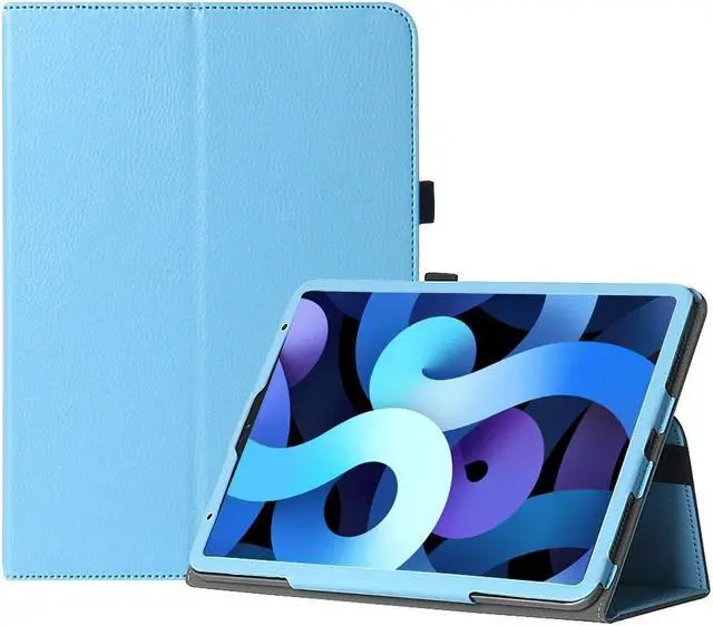 Main image of SaharaCase Folio Case for Apple iPad Air 10.9" (4th Generation 2020 and 5th Generation 2022) [Shockproof Bumper] Rugged Protection Antislip Grip Leather Kickstand (Aqua)
