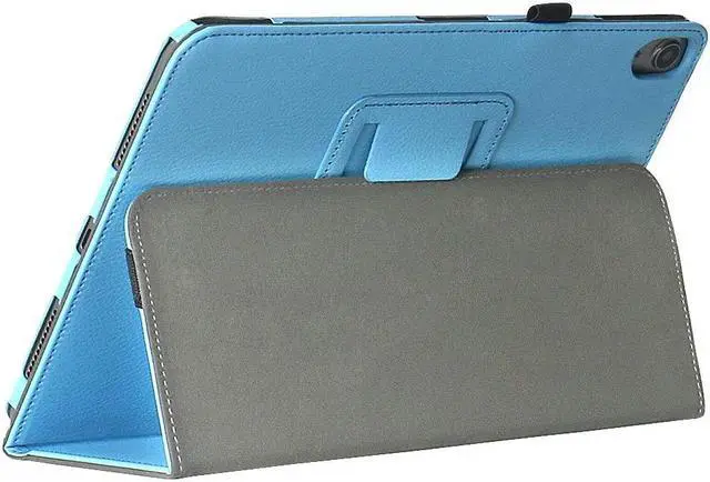 Alt view image 4 of 5 - SaharaCase Folio Case for Apple iPad Air 10.9" (4th Generation 2020 and 5th Generation 2022) [Shockproof Bumper] Rugged Protection Antislip Grip Leather Kickstand (Aqua)