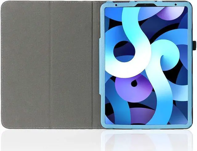 Alt view image 5 of 5 - SaharaCase Folio Case for Apple iPad Air 10.9" (4th Generation 2020 and 5th Generation 2022) [Shockproof Bumper] Rugged Protection Antislip Grip Leather Kickstand (Aqua)