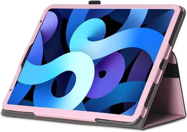 Alt view image 3 of 5 - SaharaCase Folio Case for Apple iPad Air 10.9" (4th Generation 2020 and 5th Generation 2022) [Shockproof Bumper] Rugged Protection Antislip Grip Leather Kickstand (Pink)