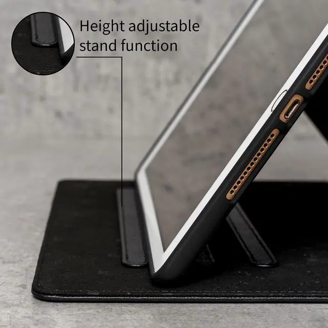 Alt view image 5 of 5 - Porter Riley - Leather Case for iPad 10.2" 9th, 8th Gen and 7th Gen. Premium Genuine Leather Stand/Cover/Flip Case (Pure Black)