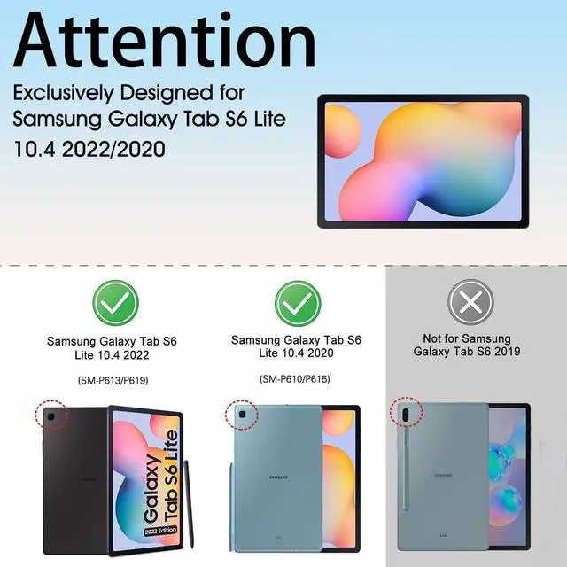 Alt view image 2 of 5 - REAL-EAGLE Backlit Keyboard Case for Samsung Galaxy Tab S6 Lite 10.4 Inch 2022/2020(SM-P610/P613/P615/P619), 7 Color Backlights Detachable Wireless Keyboard Case for Samsung Galaxy Tab S6 Lite (Black)