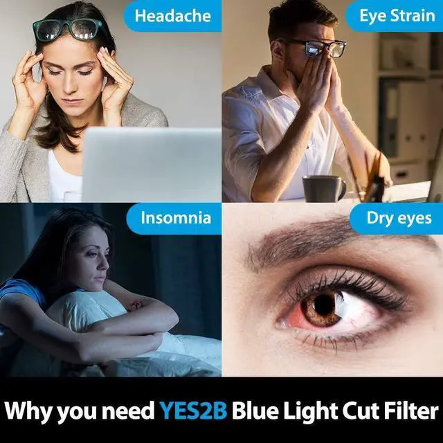 Alt view image 5 of 5 - YES2B Universal 25-28 inch Easy On/Off Acrylic Anti Blue Light Filter for Laptop, Notebook, Frame Hanging Type, Eye Protection, Hard Coating, Screen Protector, Clear View for Widescreen 16:9, 16:10